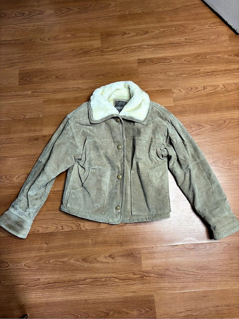 Pacific Trail Sherpa Lined Genuine leather suede Utility Jacket in tan
